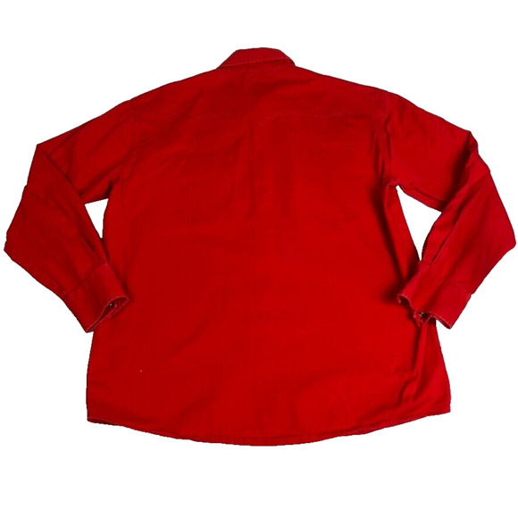 Roper Shirt Mens Medium Red Button Pearl Snap Western Long Sleeve - Picture 2 of 8